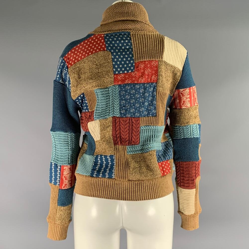 RRL by RALPH LAUREN Size 3 Brown Multi Color Cotton Linen Silk Cardigan Womens - Picture 4 of 10